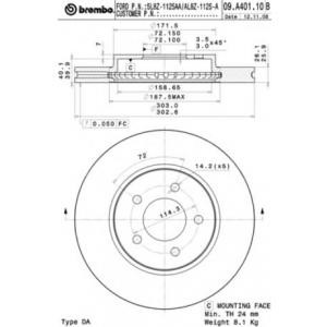 спирачен диск BREMBO 09.A401.10