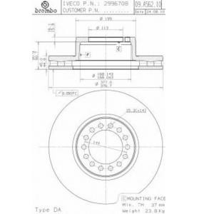 спирачен диск BREMBO 09.A562.10