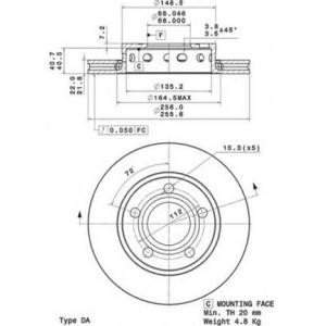спирачен диск BREMBO 09.A597.11 