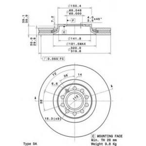 спирачен диск BREMBO 09.A598.10