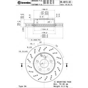 спирачен диск BREMBO 09.A613.51