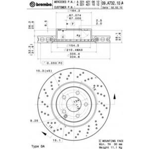 спирачен диск BREMBO 09.A732.11