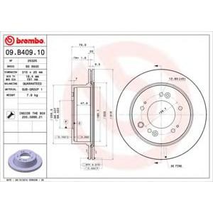 спирачен диск BREMBO 09.B409.10