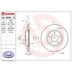 спирачен диск BREMBO 09.B565.10