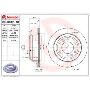 спирачен диск BREMBO 09.B612.10