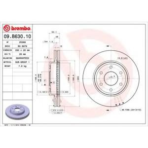 спирачен диск BREMBO 09.B630.10