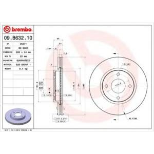 спирачен диск BREMBO 09.B632.10