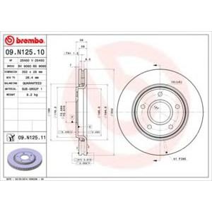спирачен диск BREMBO 09.N125.11