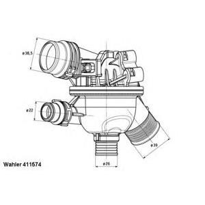 термостат, охладителна течност WAHLER 411574.102D