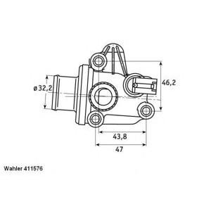 термостат, охладителна течност WAHLER 411576.87D