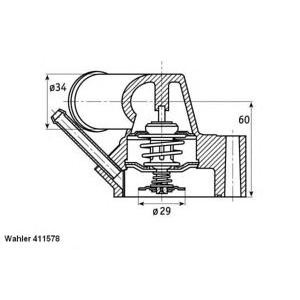 термостат, охладителна течност WAHLER 411578.92D 