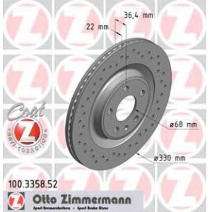 спирачен диск ZIMMERMANN 100.3358.52
