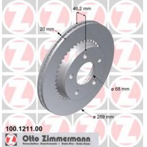 спирачен диск ZIMMERMANN 100.1211.00 