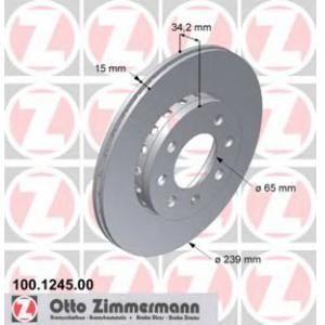 спирачен диск ZIMMERMANN 100.1245.00 