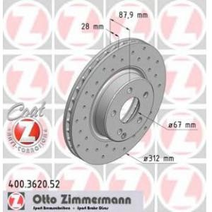 спирачен диск ZIMMERMANN 400.3620.52 