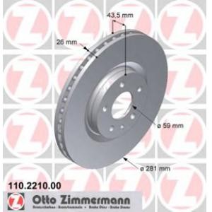 спирачен диск ZIMMERMANN 110.2210.00 