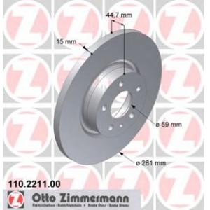 спирачен диск ZIMMERMANN 110.2211.00 