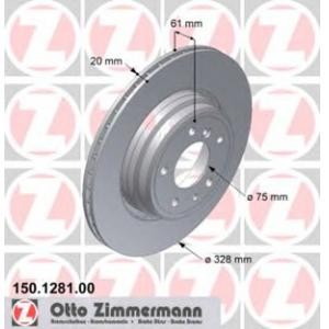 спирачен диск ZIMMERMANN 150.1281.00 