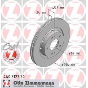 спирачен диск ZIMMERMANN 440.3122.20 