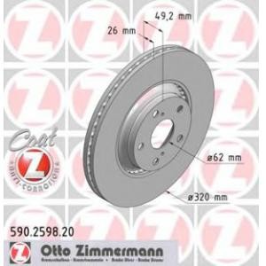 спирачен диск ZIMMERMANN 590.2598.20
