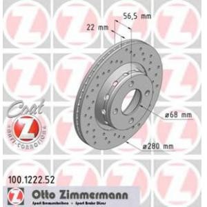спирачен диск ZIMMERMANN 100.1222.52 