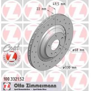 спирачен диск ZIMMERMANN 100.3321.52 