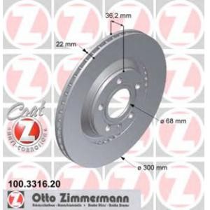 спирачен диск ZIMMERMANN 100.3316.20 