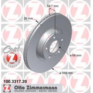 спирачен диск ZIMMERMANN 100.3317.20 