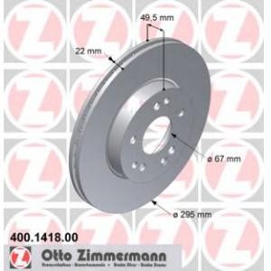 спирачен диск ZIMMERMANN 400.1418.00 