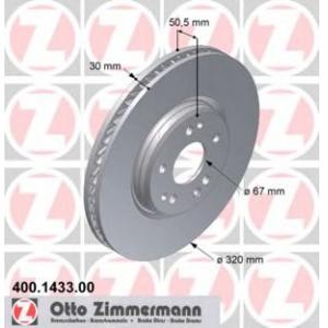 спирачен диск ZIMMERMANN 400.1433.00 