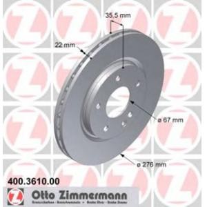 спирачен диск ZIMMERMANN 400.3610.00 