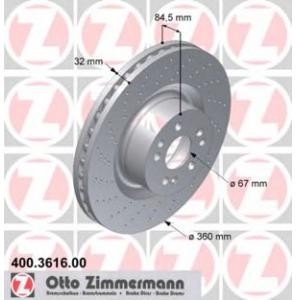 спирачен диск ZIMMERMANN 400.3616.00