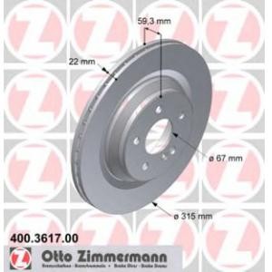 спирачен диск ZIMMERMANN 400.3617.00 