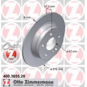 спирачен диск ZIMMERMANN 400.3655.20 