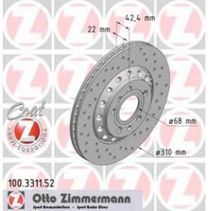 спирачен диск ZIMMERMANN 100.3311.52 