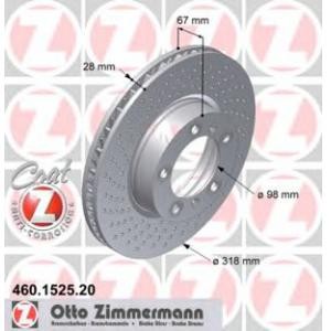 спирачен диск ZIMMERMANN 460.1525.20 