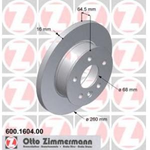спирачен диск ZIMMERMANN 600.1604.00