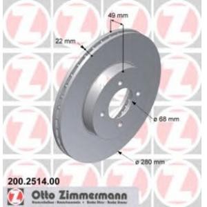 спирачен диск ZIMMERMANN 200.2514.00