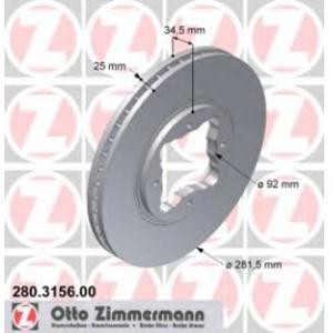 спирачен диск ZIMMERMANN 280.3156.00