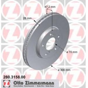 спирачен диск ZIMMERMANN 280.3158.00 