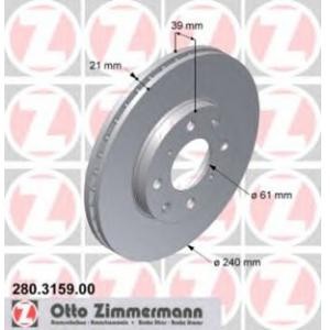 спирачен диск ZIMMERMANN 280.3159.00 