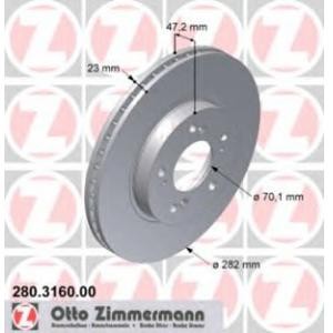 спирачен диск ZIMMERMANN 280.3160.00 
