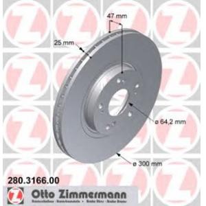 спирачен диск ZIMMERMANN 280.3166.00 