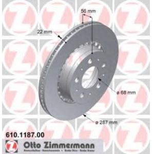 спирачен диск ZIMMERMANN 610.1187.00