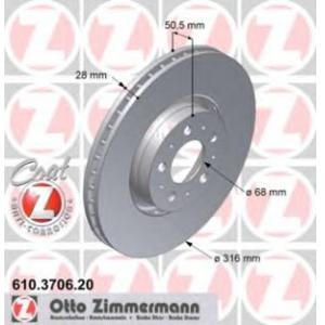 спирачен диск ZIMMERMANN 610.3706.20