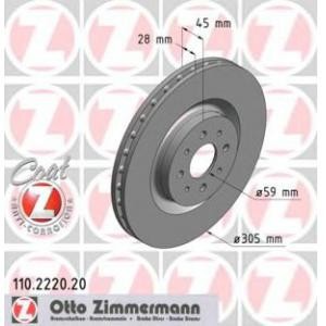 спирачен диск ZIMMERMANN 110.2220.20 