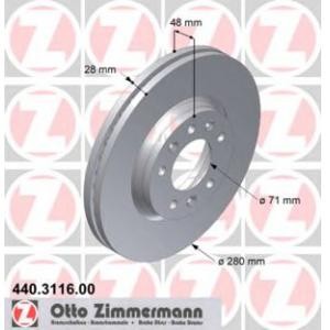 спирачен диск ZIMMERMANN 440.3116.00 