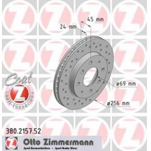 спирачен диск ZIMMERMANN 380.2157.52 