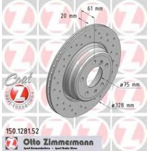 спирачен диск ZIMMERMANN 150.1281.52 