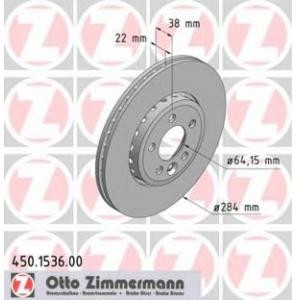 спирачен диск ZIMMERMANN 450.1536.00 